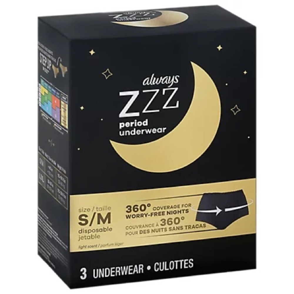 Always ZZZ Black Period Underwear